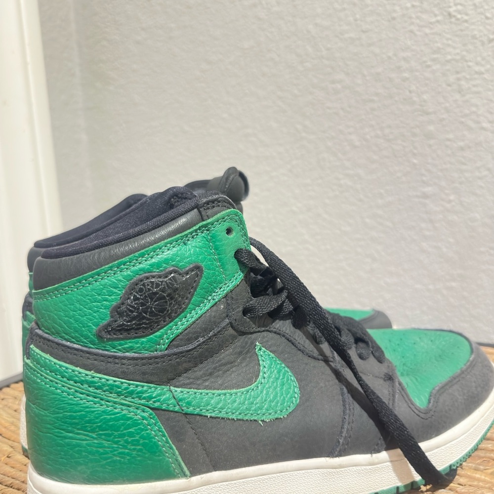 Green and Black High-Top Sneakers